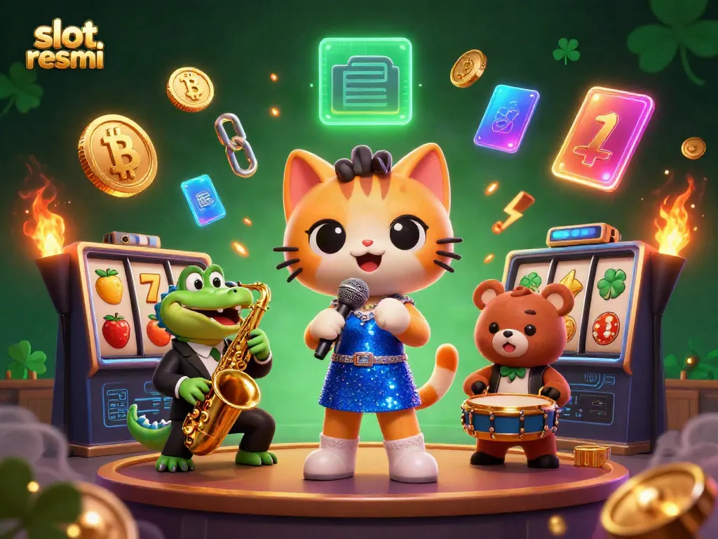 Experience entertainment at "slot resmi," where vibrant characters and casino elements meet.